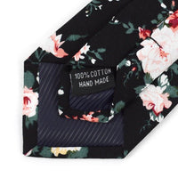 Floral Wedding Black & Rose 2.5" Cotton Slim Tie - NVC17127 - Bundle Bus