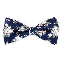 Floral Wedding Cotton Banded Bow Tie - NFCB17117 - Bundle Bus