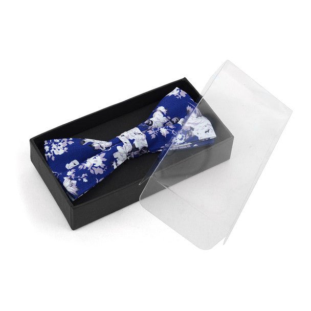 Floral Wedding Cotton Banded Bow Tie - NFCB17118 - Bundle Bus