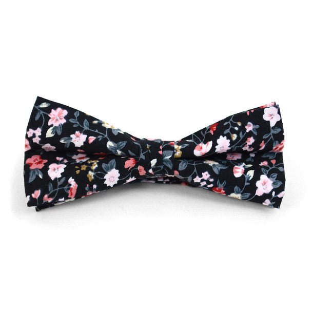 Floral Wedding Cotton Banded Bow Tie - NFCB17121 - Bundle Bus