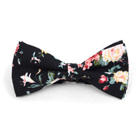 Floral Wedding Cotton Banded Bow Tie - NFCB17127 - Bundle Bus