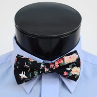 Floral Wedding Cotton Banded Bow Tie - NFCB17127 - Bundle Bus