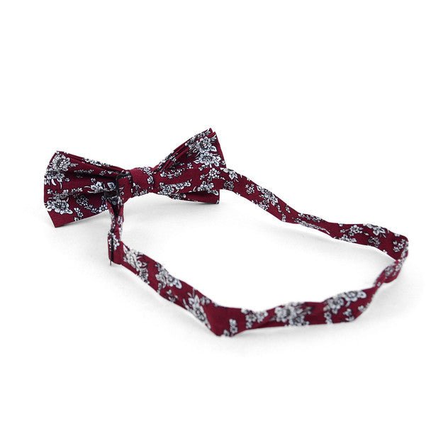 Floral Wedding Cotton Banded Bow Tie - NFCB17128 - Bundle Bus