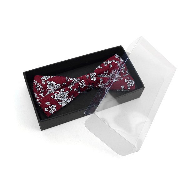 Floral Wedding Cotton Banded Bow Tie - NFCB17128 - Bundle Bus