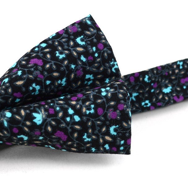 Floral Wedding Cotton Banded Bow Tie - NFCB17132 - Bundle Bus