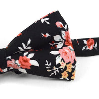 Floral Wedding Cotton Banded Bow Tie - NFCB17133 - Bundle Bus