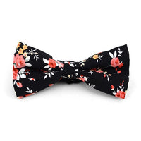 Floral Wedding Cotton Banded Bow Tie - NFCB17133 - Bundle Bus