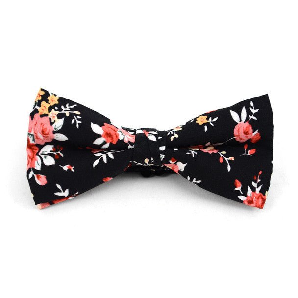 Floral Wedding Cotton Banded Bow Tie - NFCB17133 - Bundle Bus