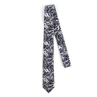 Floral Wedding Navy & White 2.5" Cotton Slim Tie - NVC17137 - Bundle Bus