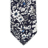 Floral Wedding Navy & White 2.5" Cotton Slim Tie - NVC17137 - Bundle Bus