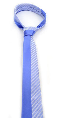 French Blue Microfiber Poly Woven 2.25" Slim Panel Tie - MPPW1602 - Bundle Bus