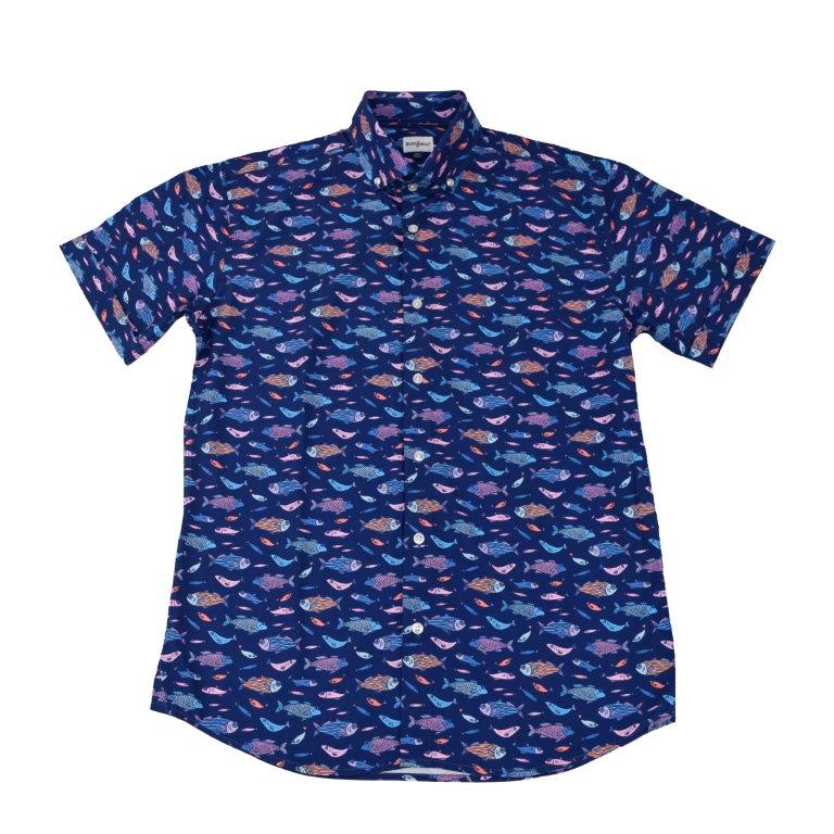 Fun Fish - Men's Short Sleeve Stretch - Bundle Bus