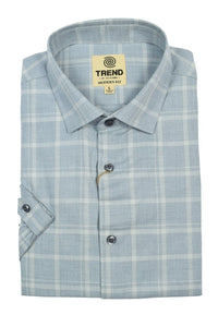 FX Fusion Trend Collection "Melange Plaid" Short Sleeve Dress Shirt - Bundle Bus