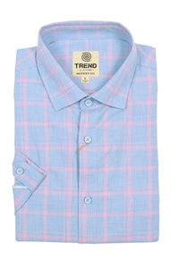 FX Fusion Trend Collection "Melange Plaid" Short Sleeve Dress Shirt - Bundle Bus