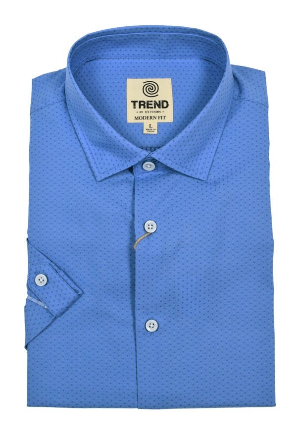 FX Fusion Trend Collection "Mini Geometric" Short Sleeve Dress Shirt - Bundle Bus