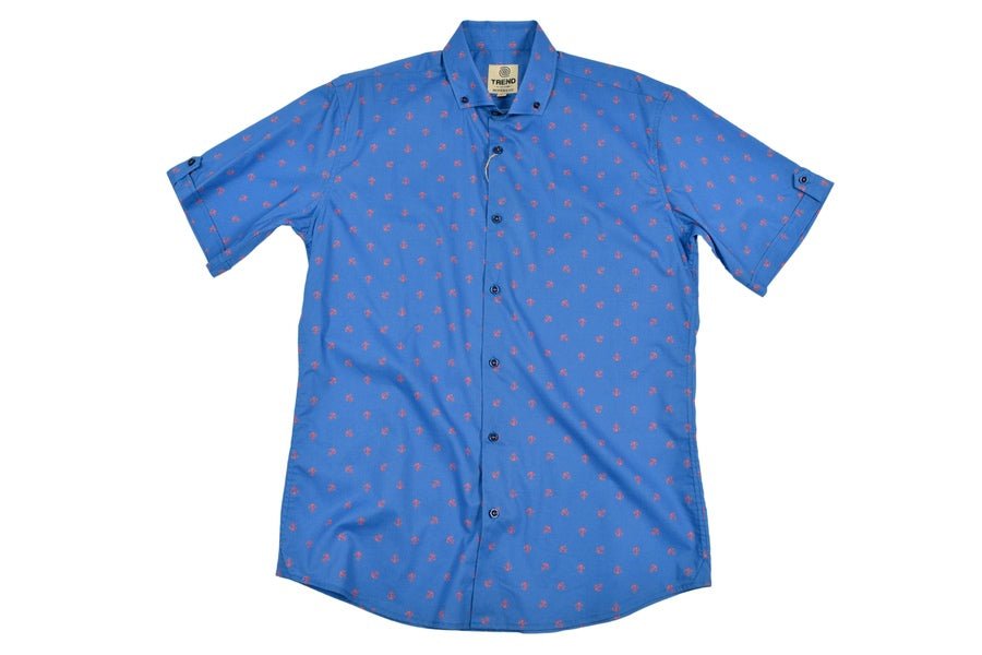 FX Fusion Trend Collection "Oxford Anchor" Short Sleeve Dress Shirt - Bundle Bus