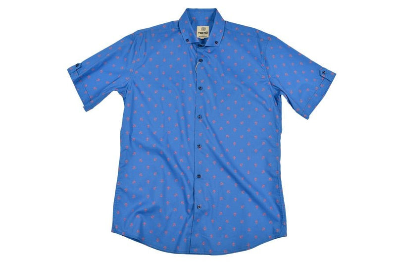 FX Fusion Trend Collection "Oxford Anchor" Short Sleeve Dress Shirt - Bundle Bus