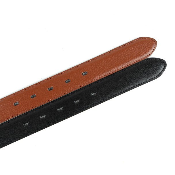 Genuine Leather Men's Dressy Belt Duo Pack Square Buckle - MGLD18061-DUO - Bundle Bus