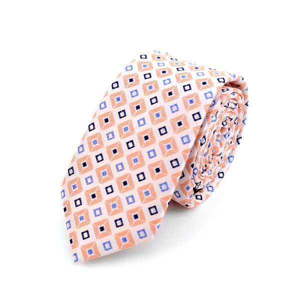 Geometric Microfiber Poly Woven 2.25" Slim Tie - MPWS5913 - Bundle Bus