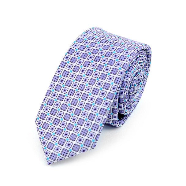 Geometric Microfiber Poly Woven 2.25" Slim Tie - MPWS5917 - Bundle Bus