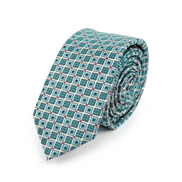 Geometric Microfiber Poly Woven 2.25" Slim Tie - MPWS5917 - Bundle Bus