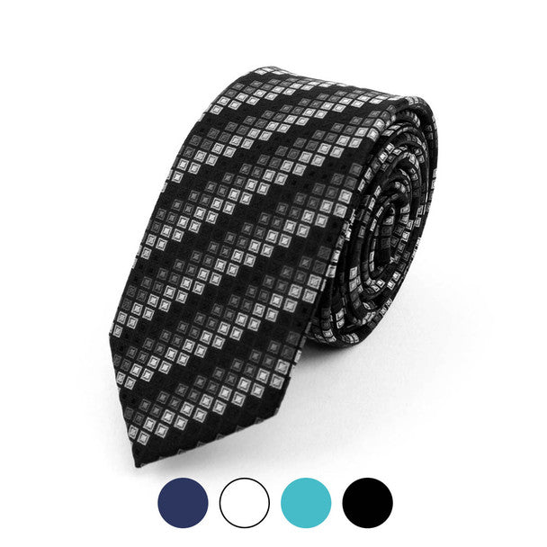 Geometric Microfiber Poly Woven 2.25" Slim Tie - MPWS5918 - Bundle Bus