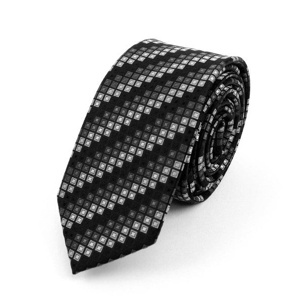 Geometric Microfiber Poly Woven 2.25" Slim Tie - MPWS5918 - Bundle Bus