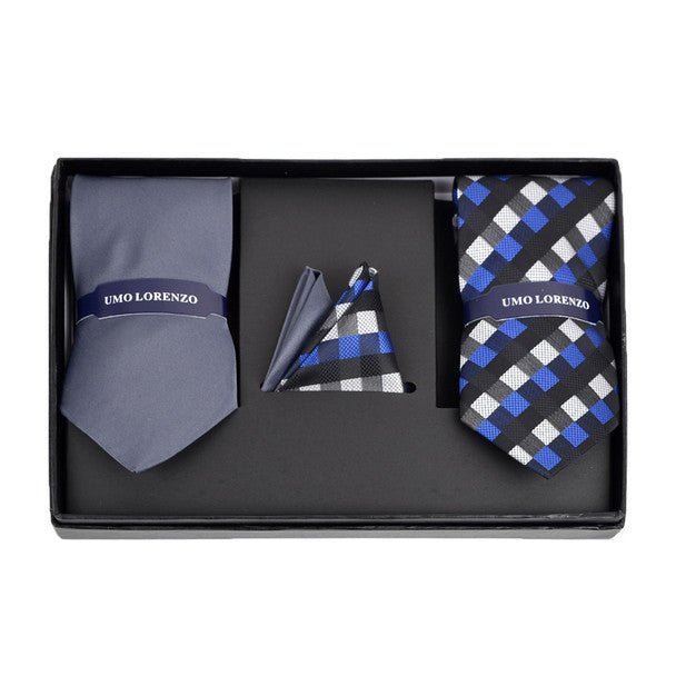 Geometric & Solid Tie with Matching Hanky Box Set - THX12-CHA-1 - Bundle Bus