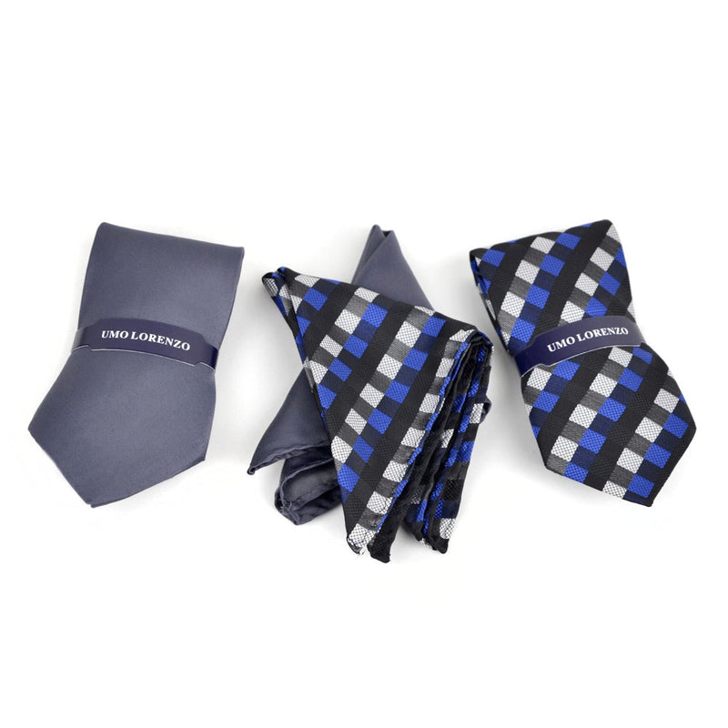 Geometric & Solid Tie with Matching Hanky Box Set - THX12-CHA-1 - Bundle Bus