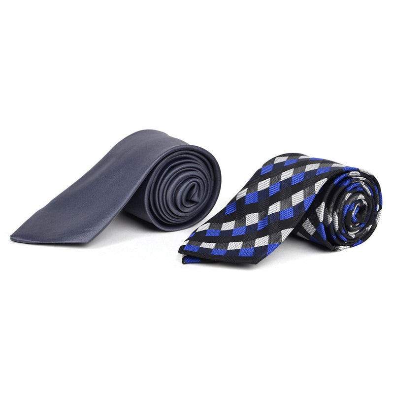 Geometric & Solid Tie with Matching Hanky Box Set - THX12-CHA-1 - Bundle Bus