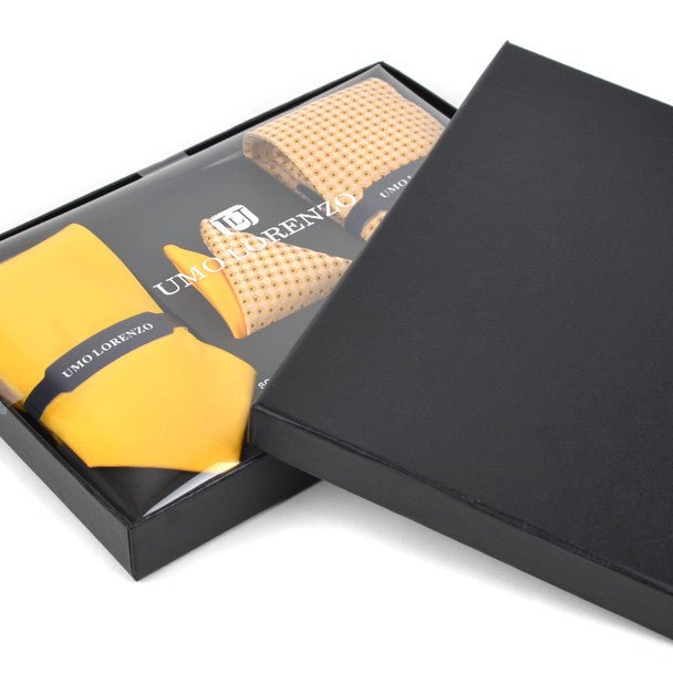 Geometric & Solid Tie with Matching Hanky Box Set - THX12-YW-3 - Bundle Bus