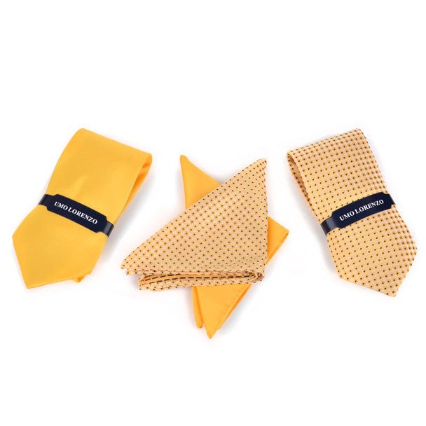 Geometric & Solid Tie with Matching Hanky Box Set - THX12-YW-3 - Bundle Bus