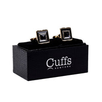 Gold and Black Crystal Square Cufflinks-CL1845 - Bundle Bus