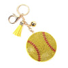 Gold Bling Crystal Baseball Sport Tassel Keychain -31250JO-G - Bundle Bus