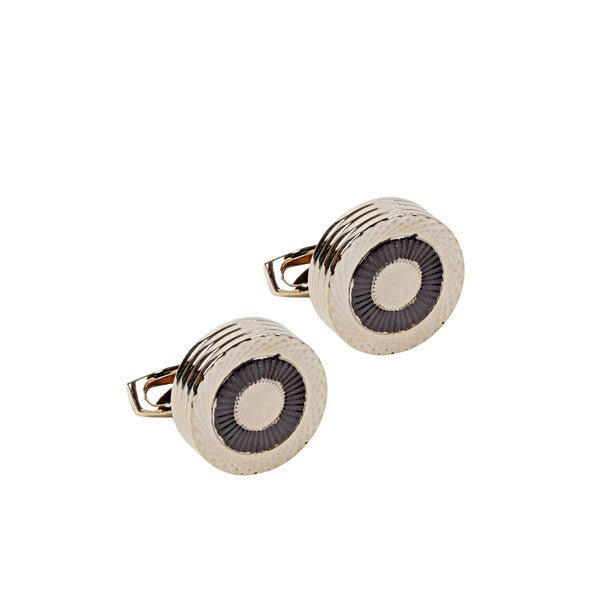 Gold Gun Metal Round Cufflinks-CL1831 - Bundle Bus