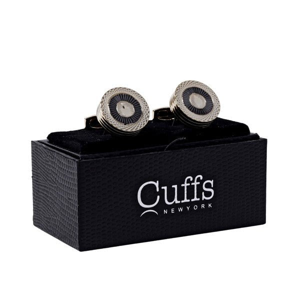 Gold Gun Metal Round Cufflinks-CL1831 - Bundle Bus