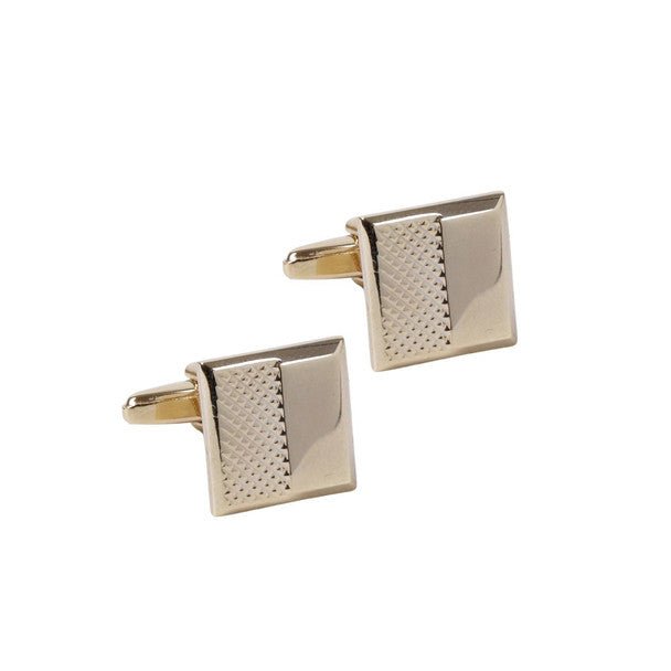 Gold Half Texture Square Cufflinks-CL1823 - Bundle Bus