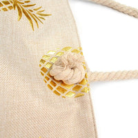 Gold Metallic Pineapple Ladies Tote Bag - LTBG1200 - Bundle Bus