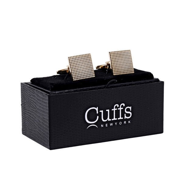 Gold Texture Square Cufflinks-CL1835 - Bundle Bus