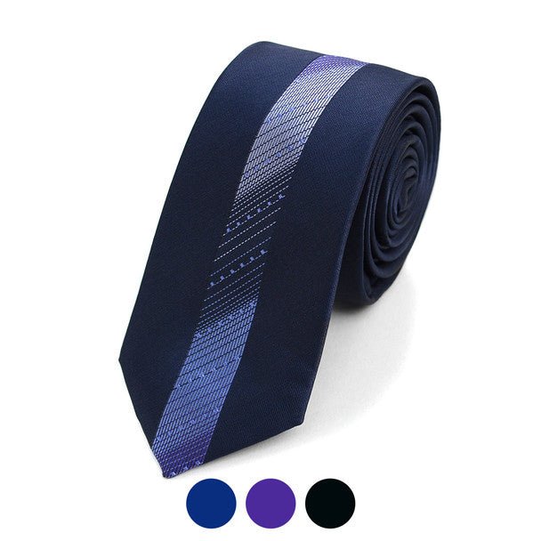 Gradient Striped Microfiber Poly Woven 2.25" Slim Panel Tie MPPW1619 - Bundle Bus