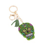 Green Sugar Skull Tassel Keychain-31663OL-G - Bundle Bus