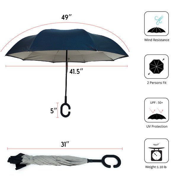 Grey Double Layer Inverted Umbrella - UM5021 - Bundle Bus