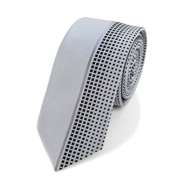 Grey Microfiber Poly Woven 2.25" Slim Panel Tie MPPW1625 - Bundle Bus