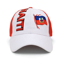 Haiti Flag Red & White 3D Embroidered Baseball Cap, Hat EBC10303 - Bundle Bus