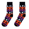 Halloween Ghosts and Pumpkin Novelty Socks- NVS19612-BK - Bundle Bus