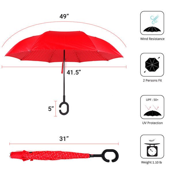 Heart Double Layer Inverted Umbrella - IUM18084 - Bundle Bus