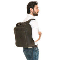 Hunter Leather Distressed Leather Backpack #AB 1749 - Bundle Bus