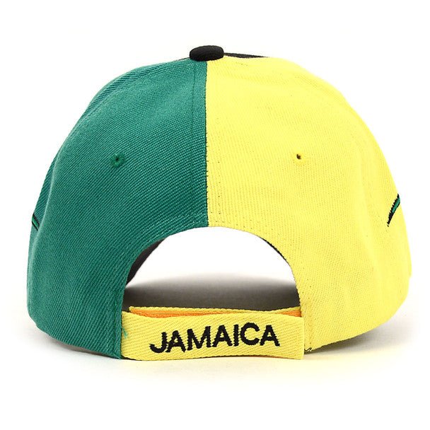 Jamaica Black 3D Embroidered Baseball Cap, Hat EBC10282 - Bundle Bus