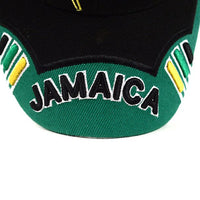 Jamaica Black 3D Embroidered Baseball Cap, Hat EBC10282 - Bundle Bus