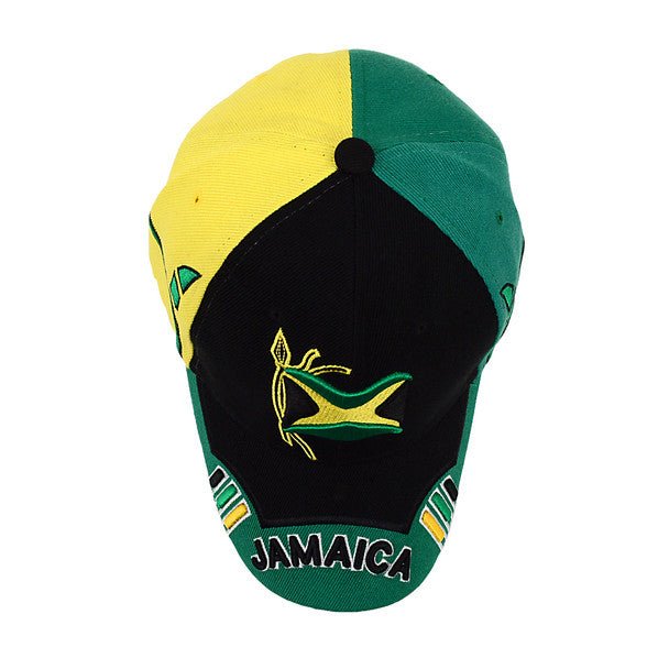 Jamaica Black 3D Embroidered Baseball Cap, Hat EBC10282 - Bundle Bus